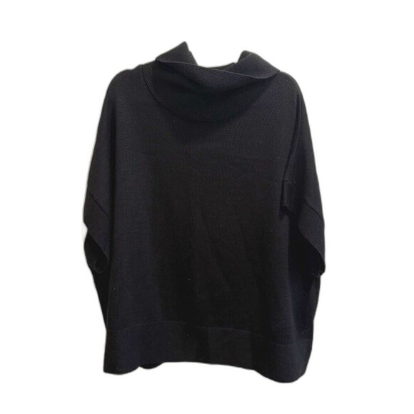 Coldwater Creek Womens Black Pullover Sweater 2X Cowl Neck Knit Short Sleeve - Picture 1 of 9